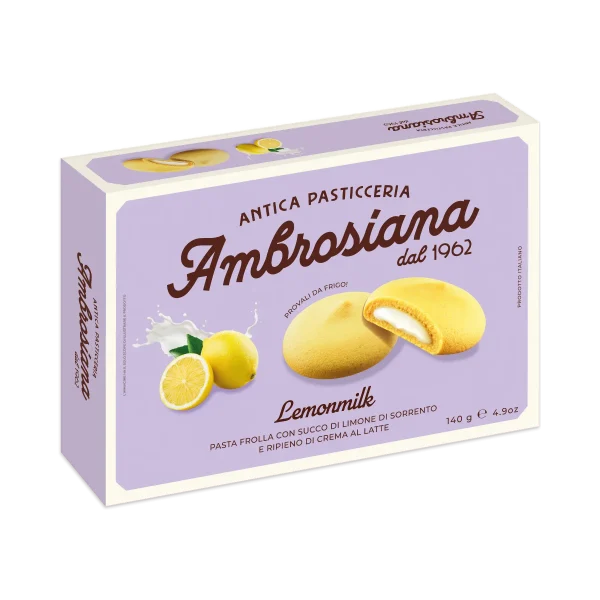 Lemonmilk Mürbeteiggebäck mit Zitronensaft aus Sorrento und Milchcremefüllung